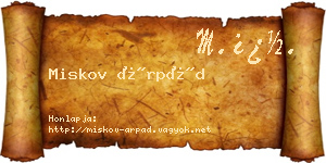 Miskov Árpád névjegykártya